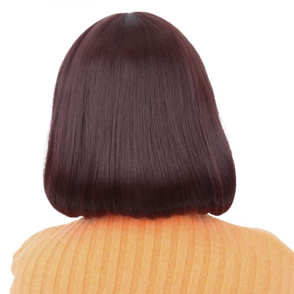 Cute Brown Wig with Glasses Velma Dinkley Cosplay Costume Synthetic Short Bob Wavy Hair for Halloween 1 - Velma Costume