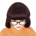 Cute Brown Wig with Glasses Velma Dinkley Cosplay Costume Synthetic Short Bob Wavy Hair for Halloween 2 - Velma Costume