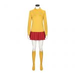 Takerlama Velma Costume Adult Woman Tops Long Sleeve T shirt Red Skirt with Over The Knee - Velma Costume