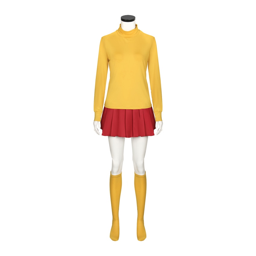 Velma Costume Long Sleeve T-shirt Red Skirt - Velma Costume