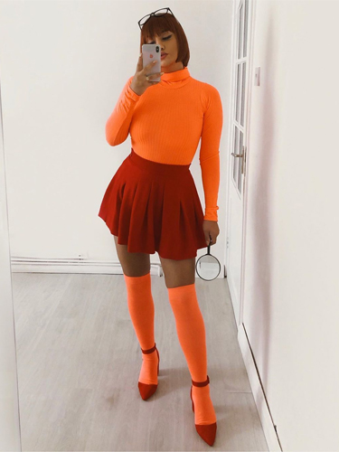 Adult Sexy Velma Costume, Brainy Babe Costumes, Sexy Velma Costume